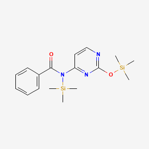 molecular formula C17H25N3O2Si2 B3055379 Benzamide, N-(trimethylsilyl)-N-[2-[(trimethylsilyl)oxy]-4-pyrimidinyl]- CAS No. 64339-87-3