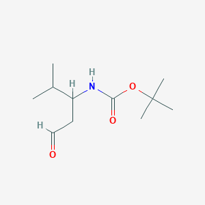 molecular formula C11H21NO3 B3055400 tert-butyl N-(4-methyl-1-oxopentan-3-yl)carbamate CAS No. 644991-42-4