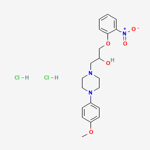 molecular formula C20H27Cl2N3O5 B3055403 4-(4-Methoxyphenyl)-alpha-((2-nitrophenoxy)methyl)-1-piperazineethanol dihydrochloride CAS No. 64511-65-5