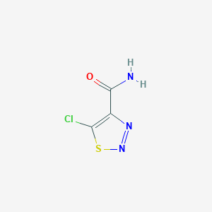 molecular formula C3H2ClN3OS B3055454 5-Chloro-1,2,3-thiadiazole-4-carboxamide CAS No. 64837-51-0
