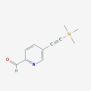 molecular formula C11H13NOSi B3055486 5-((Trimethylsilyl)ethynyl)picolinaldehyde CAS No. 650606-63-6