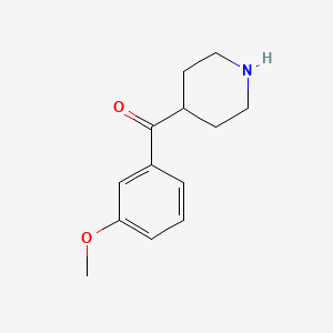 molecular formula C13H17NO2 B3055519 (3-Methoxyphenyl)(piperidin-4-yl)methanone CAS No. 65189-19-7