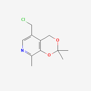 molecular formula C11H14ClNO2 B3055586 5-(Chloromethyl)-2,2,8-trimethyl-4H-[1,3]dioxino[4,5-c]pyridine CAS No. 6562-92-1