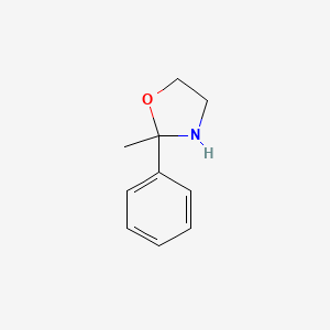 molecular formula C10H13NO B3055594 Oxazolidine, 2-methyl-2-phenyl- CAS No. 65687-97-0