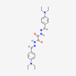 molecular formula C24H32N6O2 B3055674 N'1,N'2-bis[(1E)-[4-(diethylamino)phenyl]methylidene]ethanedihydrazide CAS No. 6623-02-5