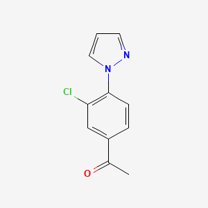 molecular formula C11H9ClN2O B3055794 1-(3-Chloro-4-(1H-pyrazol-1-yl)phenyl)ethanone CAS No. 66956-58-9