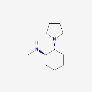 Cyclohexanamine, N-methyl-2-(1-pyrrolidinyl)-, trans-