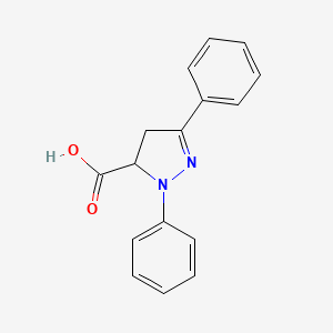 molecular formula C16H14N2O2 B3055893 1,3-Diphenyl-4,5-dihydro-1h-pyrazole-5-carboxylic acid CAS No. 67718-48-3