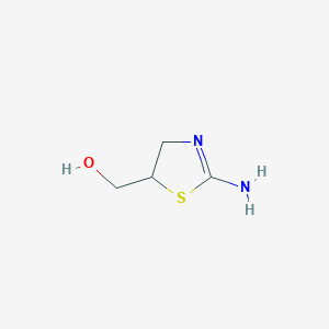 molecular formula C4H8N2OS B3055933 (2-Amino-4,5-dihydro-1,3-thiazol-5-yl)methanol CAS No. 67917-69-5