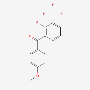 molecular formula C15H10F4O2 B3055951 (2-fluoro-3-(trifluoromethyl)phenyl)(4-methoxyphenyl)methanone CAS No. 680610-53-1