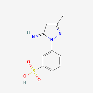 molecular formula C10H11N3O3S B3055956 m-(4,5-Dihydro-5-imino-3-methyl-1H-pyrazol-1-yl)benzenesulphonic acid CAS No. 68083-38-5