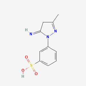 B3055956 Benzenesulfonic acid, 3-(4,5-dihydro-5-imino-3-methyl-1H-pyrazol-1-yl)- CAS No. 68083-38-5