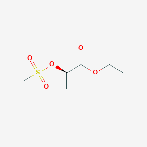 molecular formula C6H12O5S B3056020 Propanoic acid, 2-[(methylsulfonyl)oxy]-, ethyl ester, (R)- CAS No. 68331-44-2