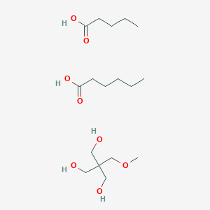 molecular formula C17H36O8 B3056036 Heptanoic acid, mixed esters with pentaerythritol and valeric acid CAS No. 68441-94-1