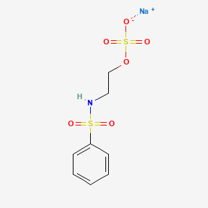 molecular formula C8H10NNaO6S2 B3056041 Benzenesulfonamide, N-(2-(sulfooxy)ethyl)-, monosodium salt CAS No. 68460-04-8