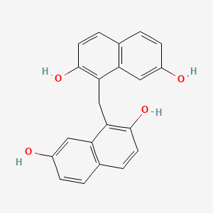 molecular formula C21H16O4 B3056080 2,7-Naphthalenediol, 1,1'-methylenedi- CAS No. 68828-45-5
