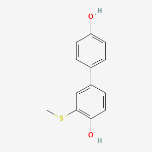 molecular formula C13H12O2S B3056156 4-(4-hydroxyphenyl)-2-methylsulfanyl-phenol CAS No. 69432-61-7