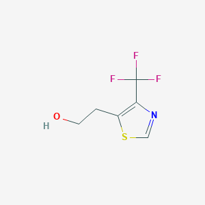 molecular formula C6H6F3NOS B3056159 5-(2-Hydroxyethyl)-4-(trifluoromethyl)thiazole CAS No. 69439-09-4