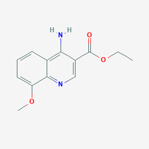 molecular formula C13H14N2O3 B3056229 Ethyl 4-amino-8-methoxyquinoline-3-carboxylate CAS No. 697240-49-6