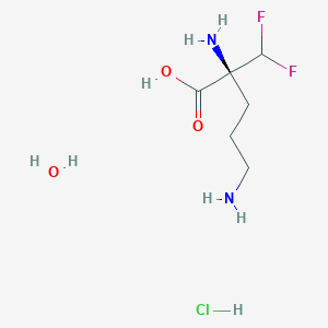 molecular formula C6H15ClF2N2O3 B3056263 L-Eflornithine monohydrochloride CAS No. 69955-42-6