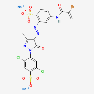 Disodium 4-[4-[[5-[(2-bromo-1-oxoallyl)amino]-2-sulphonatophenyl]azo]-4,5-dihydro-3-methyl-5-oxo-1H-pyrazol-1-YL]-2,5-dichlorobenzenesulphonate