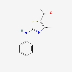 molecular formula C13H14N2OS B3056396 1-(4-Methyl-2-(4-toluidino)-1,3-thiazol-5-yl)-1-ethanone CAS No. 71047-48-8