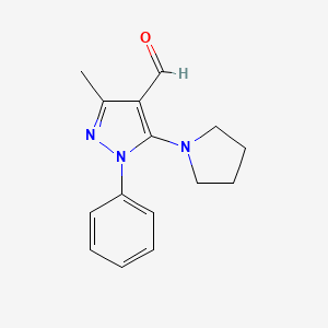 3-methyl-1-phenyl-5-(pyrrolidin-1-yl)-1H-pyrazole-4-carbaldehyde