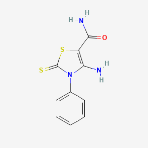 5-Thiazolecarboxamide, 4-amino-2,3-dihydro-3-phenyl-2-thioxo-