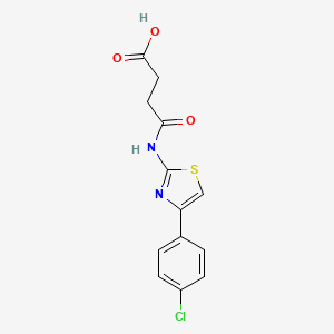 molecular formula C13H11ClN2O3S B3056466 Butanoic acid, 4-((4-(4-chlorophenyl)-2-thiazolyl)amino)-4-oxo- CAS No. 71576-05-1
