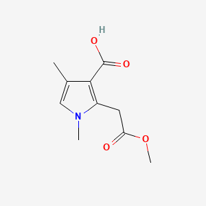 molecular formula C10H13NO4 B3056509 Methyl 3-carboxy-1,4-dimethyl-1H-pyrrole-2-acetate CAS No. 71959-95-0