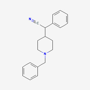 molecular formula C20H22N2 B3056581 2-(1-Benzylpiperidin-4-yl)-2-phenylacetonitrile CAS No. 7254-21-9