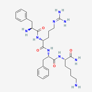 molecular formula C30H45N9O4 B3056719 L-Lysinamide, L-phenylalanyl-D-arginyl-L-phenylalanyl- CAS No. 736992-19-1