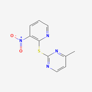Pyrimidine, 4-methyl-2-((3-nitro-2-pyridinyl)thio)-