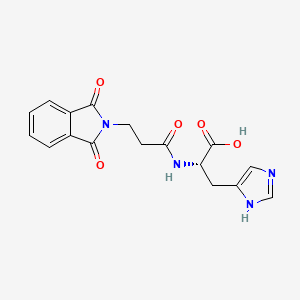 molecular formula C17H16N4O5 B3056742 L-组氨酸，N-[3-(1,3-二氢-1,3-二氧代-2H-异吲哚-2-基)-1-氧代丙基]- CAS No. 7389-97-1