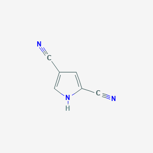 molecular formula C6H3N3 B3056768 1H-Pyrrole-2,4-dicarbonitrile CAS No. 74023-87-3