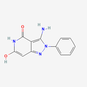 molecular formula C12H10N4O2 B3056771 3-Amino-2-phenyl-2H-pyrazolo[4,3-c]pyridine-4,6-diol CAS No. 74037-32-4