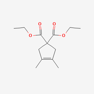 molecular formula C13H20O4 B3056782 3-Cyclopentene-1,1-dicarboxylic acid, 3,4-dimethyl-, diethyl ester CAS No. 74160-66-0