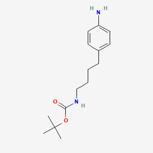 molecular formula C15H24N2O2 B3056790 Tert-butyl N-[4-(4-aminophenyl)butyl]carbamate CAS No. 742102-26-7