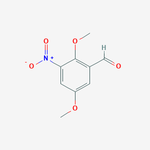 molecular formula C9H9NO5 B3056812 Benzaldehyde, 2,5-dimethoxy-3-nitro- CAS No. 74422-90-5