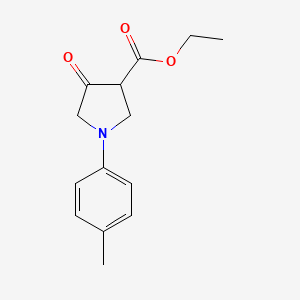 molecular formula C14H17NO3 B3056823 Ethyl 1-(4-methylphenyl)-4-oxo-3-pyrrolidinecarboxylate CAS No. 745043-75-8