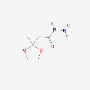 molecular formula C6H12N2O3 B3056872 2-(2-Methyl-1,3-dioxolan-2-yl)acetohydrazide CAS No. 74949-65-8
