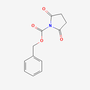 molecular formula C12H11NO4 B3056933 1-Pyrrolidinecarboxylic acid, 2,5-dioxo-, phenylmethyl ester CAS No. 75315-63-8