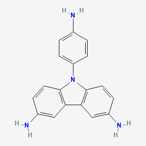 molecular formula C18H16N4 B3056984 9-(4-Aminophenyl)-9H-carbazole-3,6-diamine CAS No. 75773-11-4