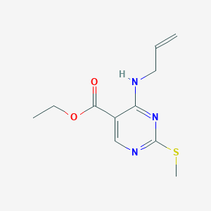 molecular formula C11H15N3O2S B3057061 Ethyl 4-(allylamino)-2-(methylthio)pyrimidine-5-carboxylate CAS No. 76360-95-7