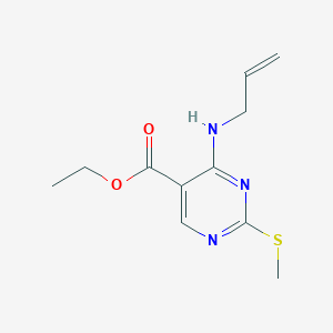 molecular formula C11H15N3O2S B3057061 2-甲基硫烷基-4-(丙-2-烯基氨基)嘧啶-5-羧酸乙酯 CAS No. 76360-95-7