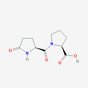 molecular formula C10H14N2O4 B3057084 L-Proline, 5-oxo-L-prolyl- CAS No. 7652-89-3