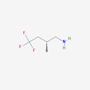 molecular formula C5H10F3N B3057106 1-Butanamine, 4,4,4-trifluoro-2-methyl-, (R)- CAS No. 766477-05-8