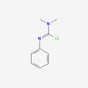 molecular formula C9H11ClN2 B3057123 N,N-dimethyl-N'-phenylcarbamimidic chloride CAS No. 7684-30-2