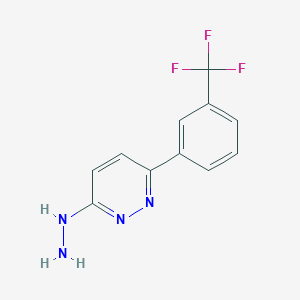 molecular formula C11H9F3N4 B3057137 3-Hydrazinyl-6-[3-(trifluoromethyl)phenyl]pyridazine CAS No. 76970-16-6