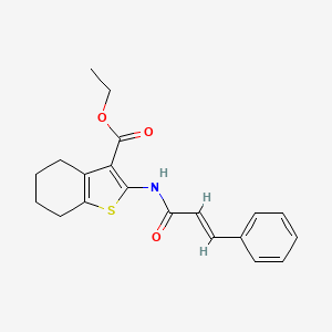 molecular formula C20H21NO3S B3057138 ethyl 2-{[(2E)-3-phenylprop-2-enoyl]amino}-4,5,6,7-tetrahydro-1-benzothiophene-3-carboxylate CAS No. 76981-77-6